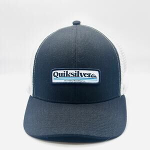 Quiksilver Trucker Hat Snapback Black White Mesh Surf Skate OSFM